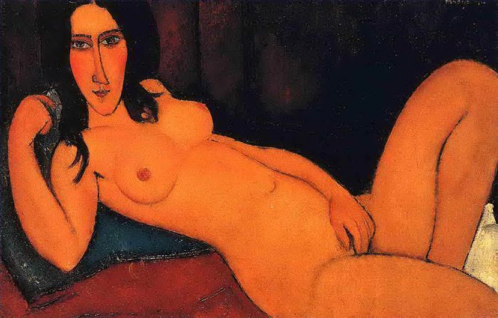 Amedeo Modigliani Oil Painting - reclining nude 1917 2