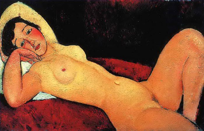 Amedeo Modigliani Oil Painting - reclining nude 1917