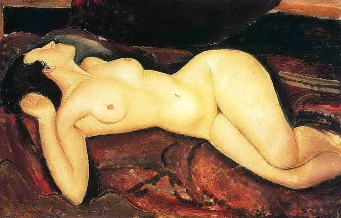 Amedeo Modigliani Oil Painting - recumbent nude 1917