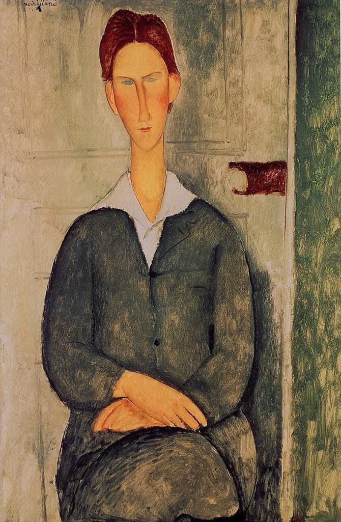 Amedeo Modigliani Oil Painting - red haired young man 1919