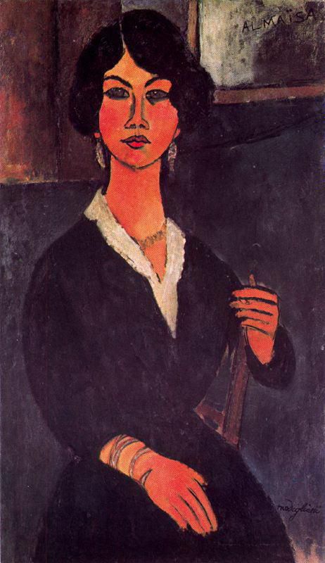 Amedeo Modigliani Oil Painting - seated algerian almaiisa 1916