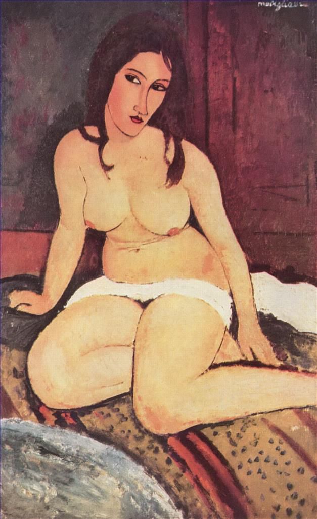 Amedeo Modigliani Oil Painting - seated nude 1917 2