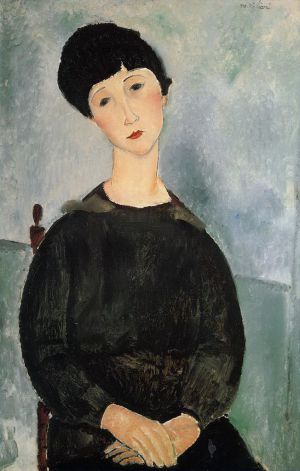 Artist Amedeo Modigliani's Work - seated young woman 1918