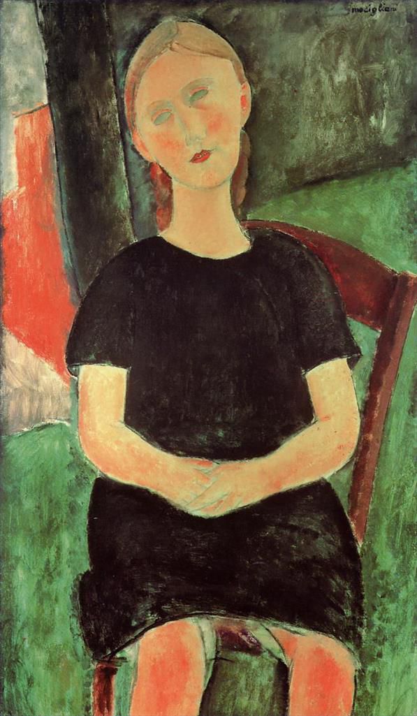 Amedeo Modigliani Oil Painting - seated young woman