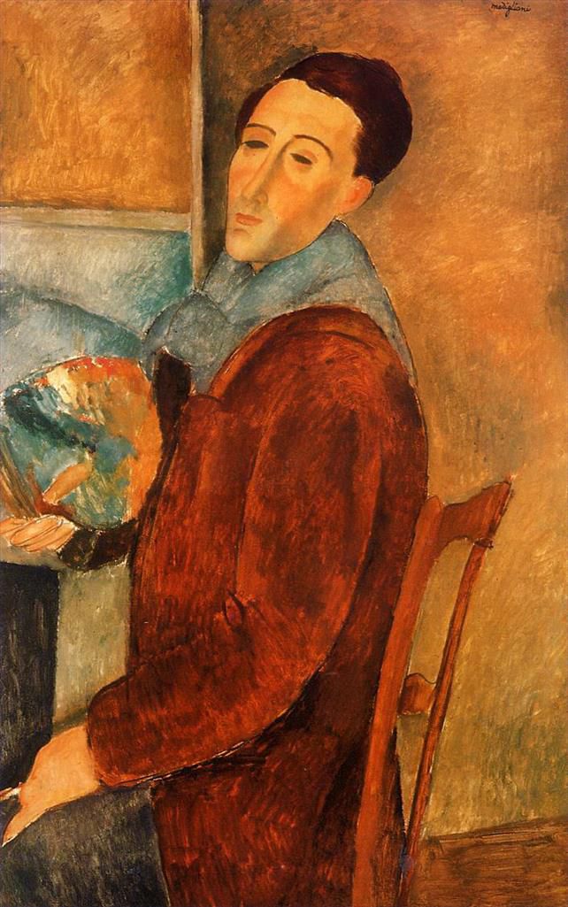 Amedeo Modigliani Oil Painting - self portrait 1919