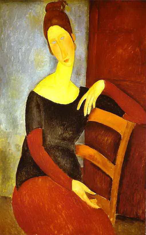 Amedeo Modigliani Oil Painting - the artist s wife 1918