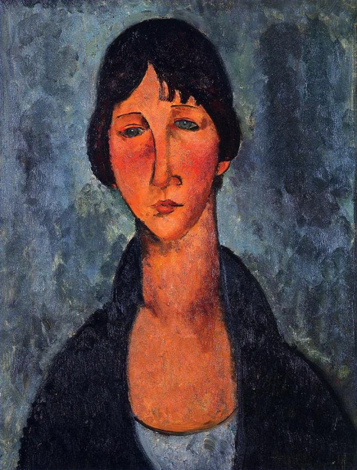 Amedeo Modigliani Oil Painting - the blue blouse