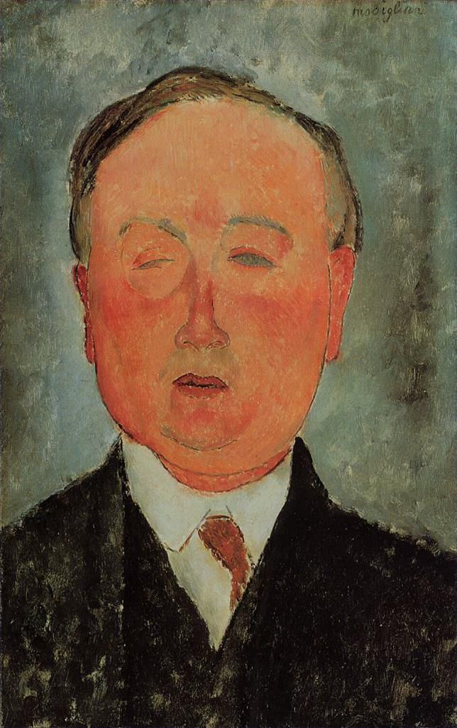 Amedeo Modigliani Oil Painting - the man with the monocle
