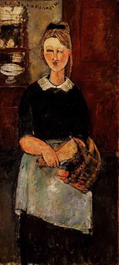 Amedeo Modigliani Oil Painting - the pretty housewife 1915