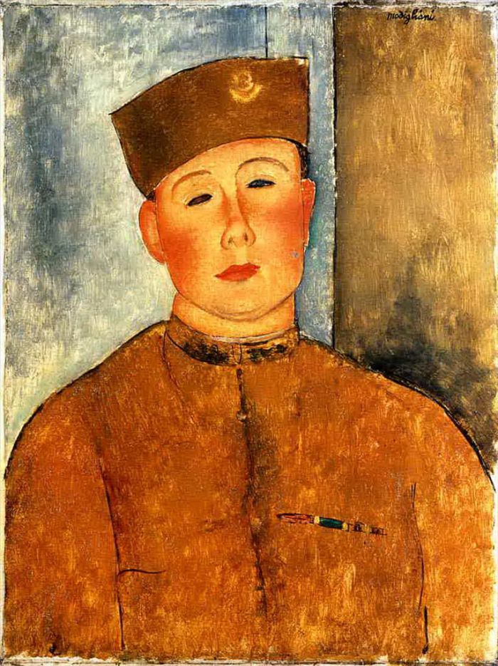 Amedeo Modigliani Oil Painting - the zouave 1918