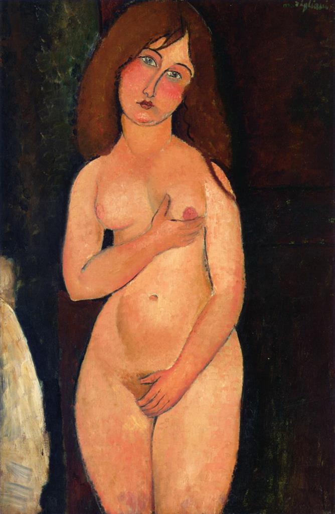 Amedeo Modigliani Oil Painting - venus standing nude 1917