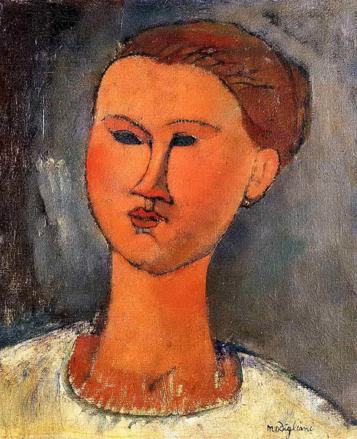 Amedeo Modigliani Oil Painting - woman s head 1915