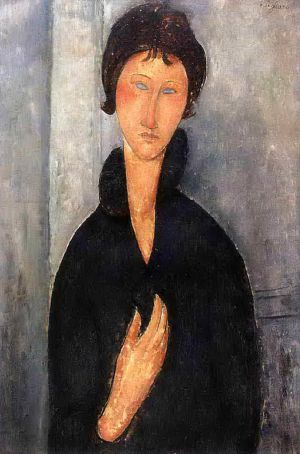 Artist Amedeo Modigliani's Work - woman with blue eyes 1918