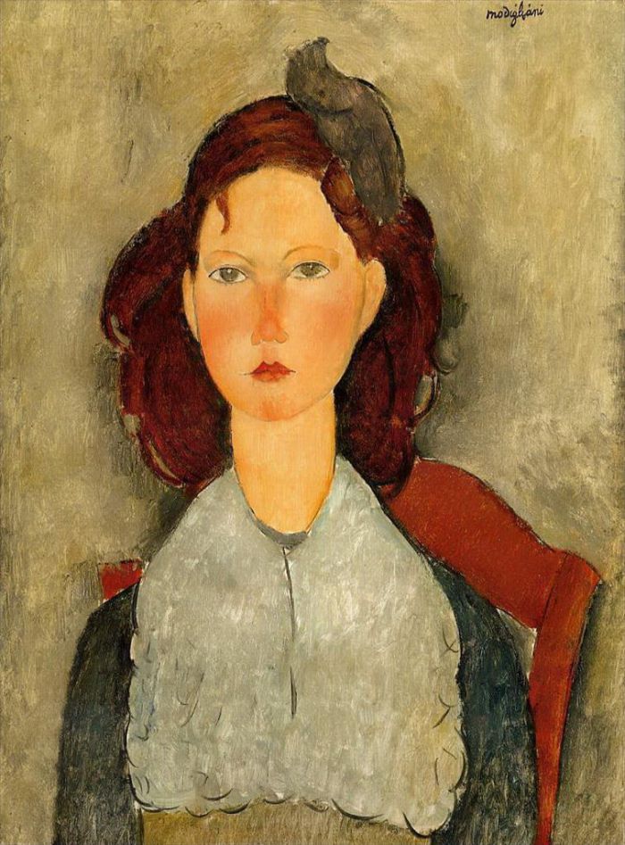 Amedeo Modigliani Oil Painting - young girl seated 1918