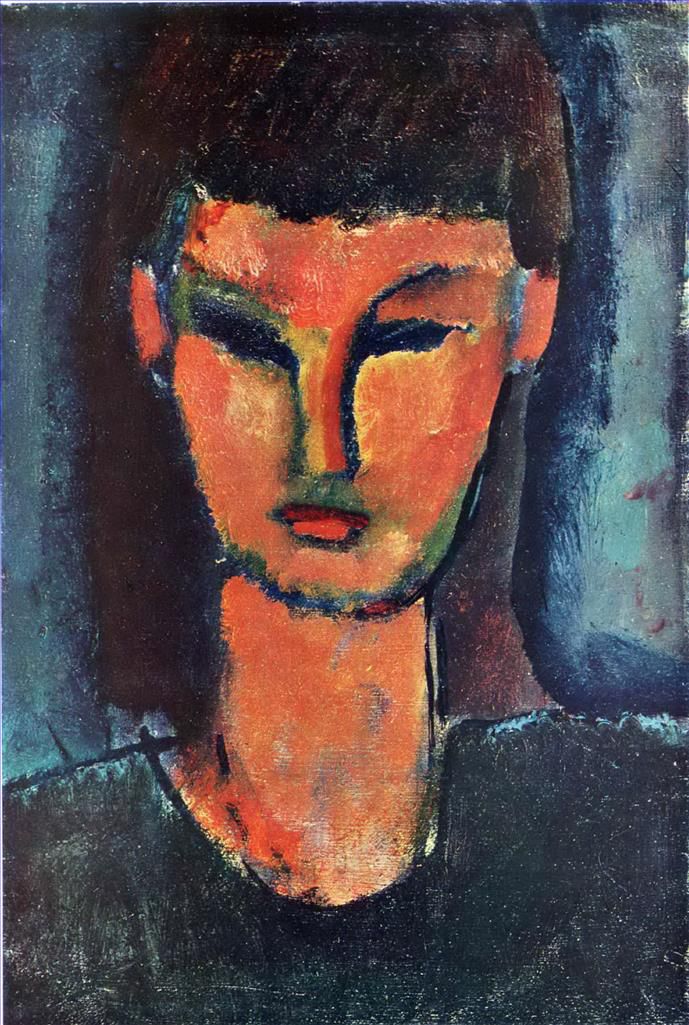 Amedeo Modigliani Oil Painting - young woman 1910