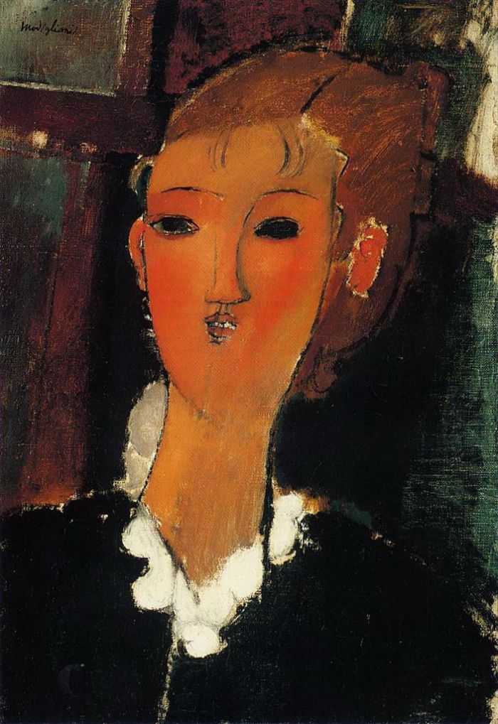 Amedeo Modigliani Oil Painting - young woman in a small ruff 1915