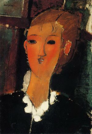 Artist Amedeo Modigliani's Work - young woman in a small ruff 1915
