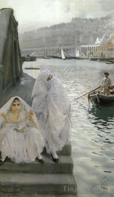 Anders Zorn Oil Painting - In the harbour of Algiers