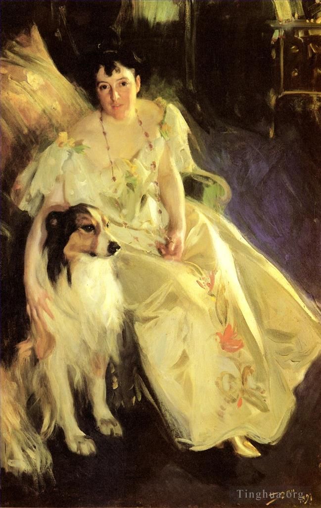 Anders Zorn Oil Painting - Mrs Bacon