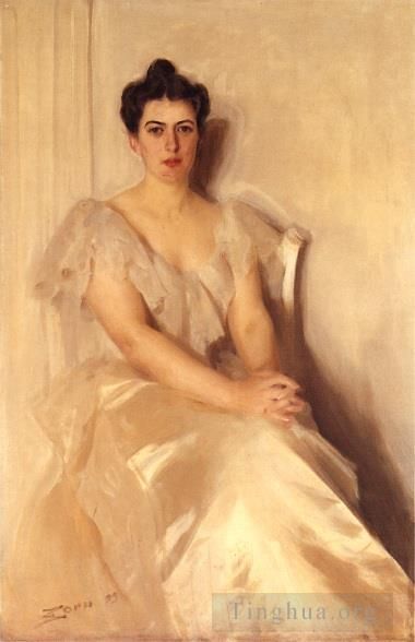 Anders Zorn Oil Painting - Mrs Frances Cleveland
