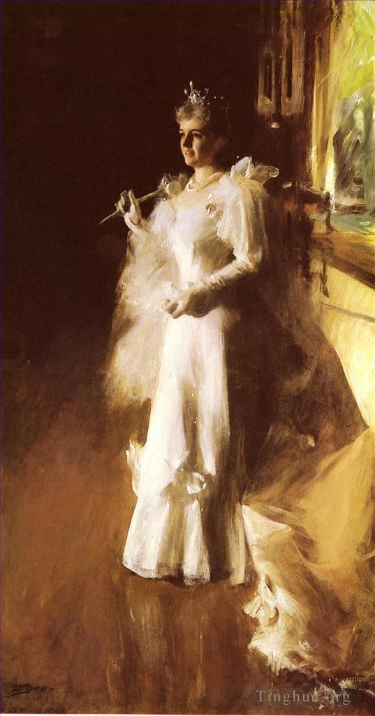 Anders Zorn Oil Painting - Mrs Potter Palmer