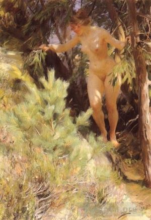 Artist Anders Zorn's Work - Nude under a fir