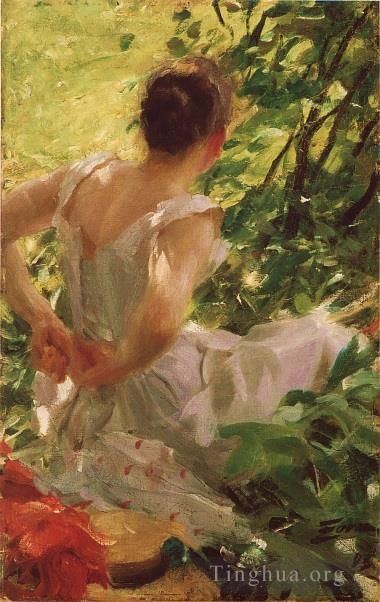 Anders Zorn Oil Painting - Woman dressing