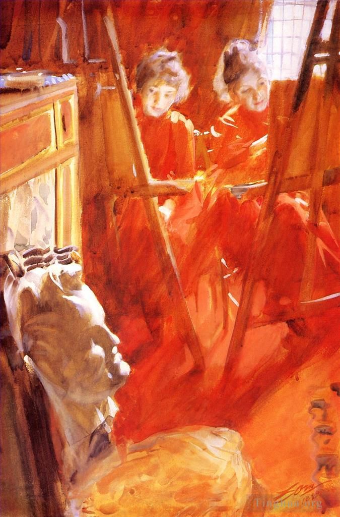 Anders Zorn Various Paintings - Les Demoiselles Schwartz