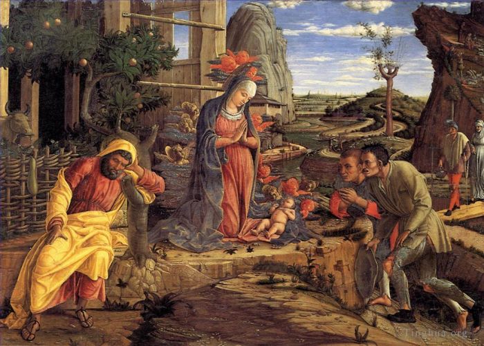 Andrea Mantegna Oil Painting - The Adoration of the Shepherds
