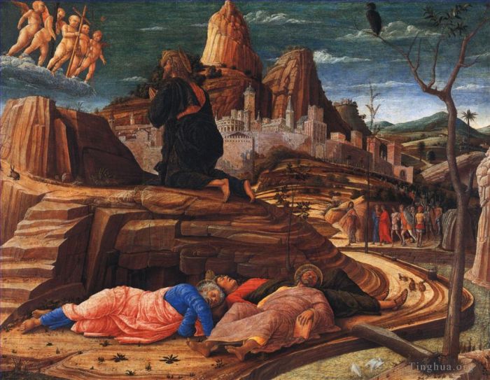 Andrea Mantegna Oil Painting - The agony in the garden