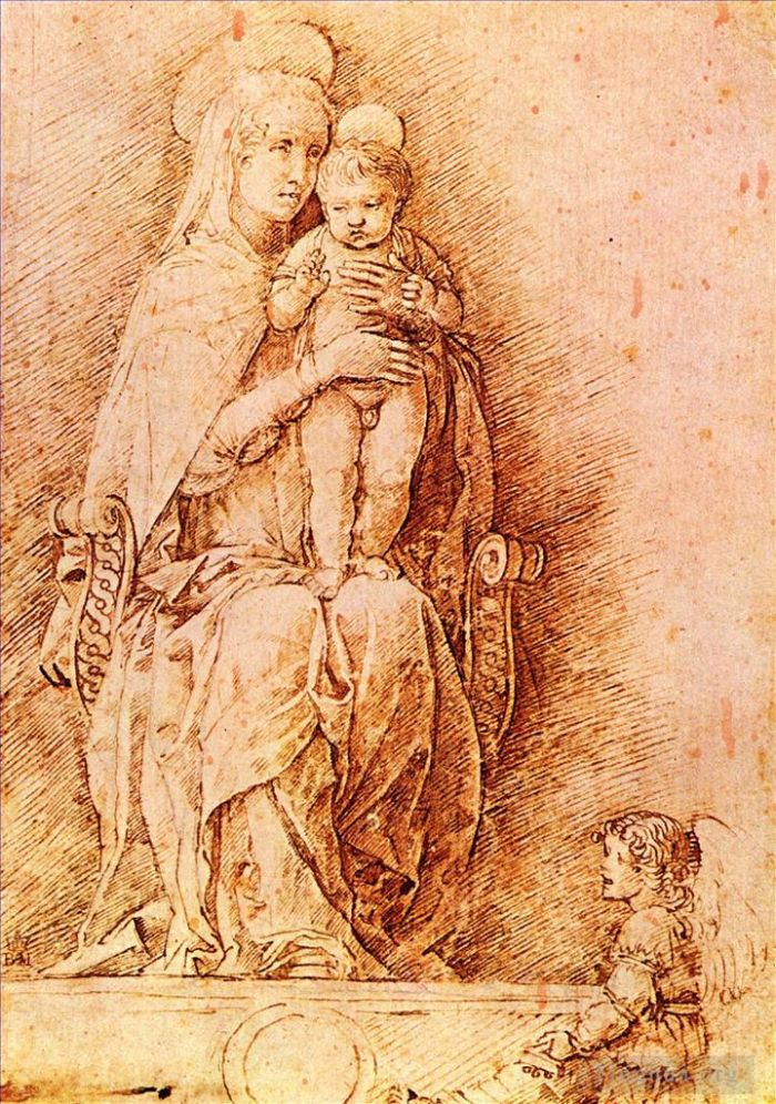 Andrea Mantegna Various Paintings - Madonna and child