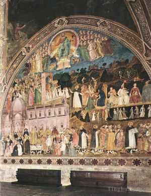 Artist Andrea da Firenze's Work - Frescoes On The Right Wall