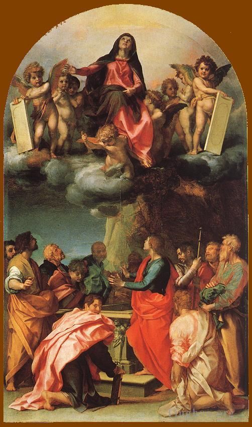 Andrea del Sarto Oil Painting - Assumption of the Virgin