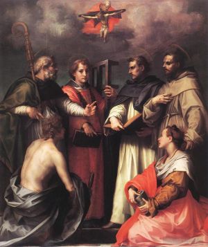 Artist Andrea del Sarto's Work - Disputation over the Trinity