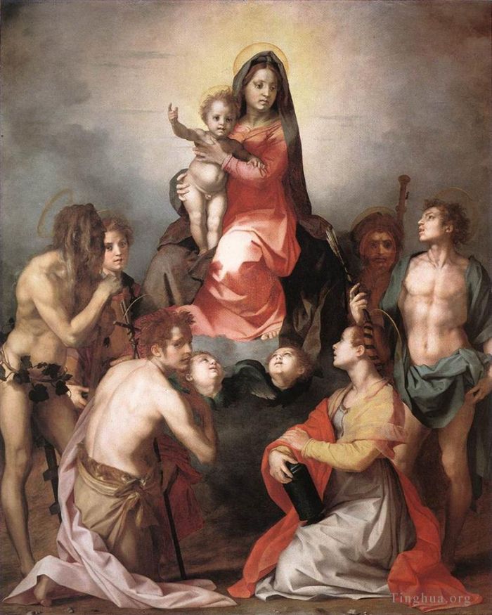 Andrea del Sarto Oil Painting - Madonna in Glory and Saints
