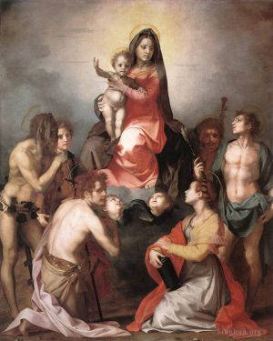 Artist Andrea del Sarto's Work - Madonna in Glory and Saints