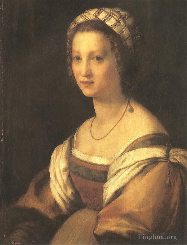Andrea del Sarto Oil Painting - Portrait of the Artists Wife
