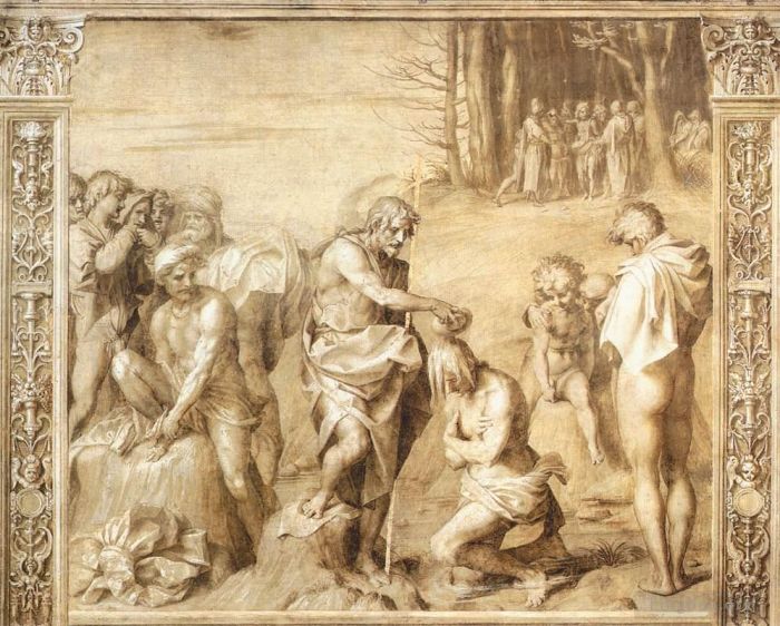 Andrea del Sarto Various Paintings - Baptism Of The People