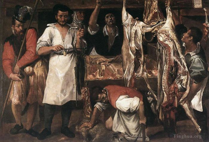 Annibale Carracci Oil Painting - Butchers Shop