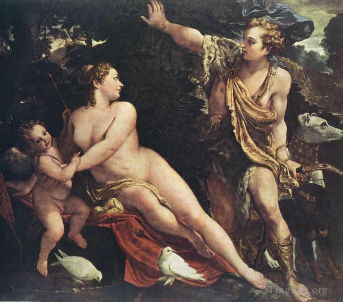 Annibale Carracci Oil Painting - Venus and Adonis