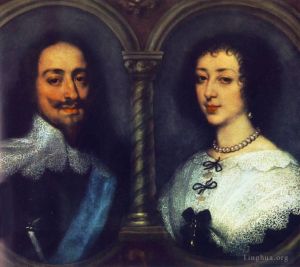 Artist Anthony van Dyck's Work - CharlesI of England and Henrietta of France
