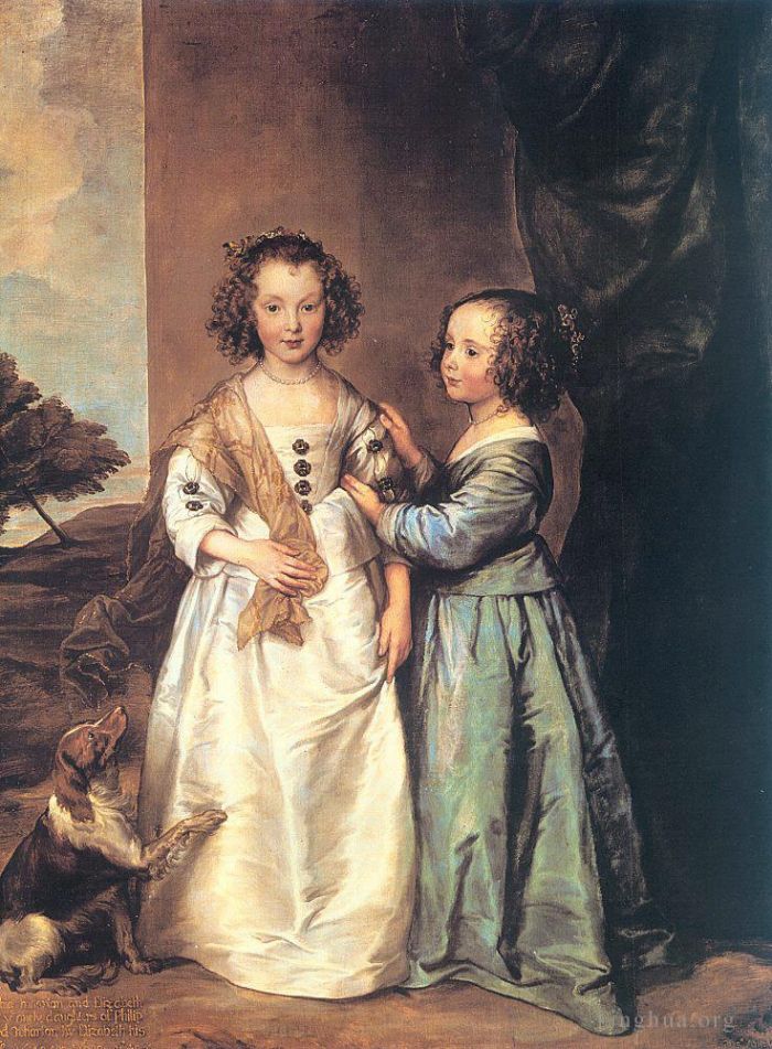 Anthony van Dyck Oil Painting - Philadelphia and Elizabeth Wharton