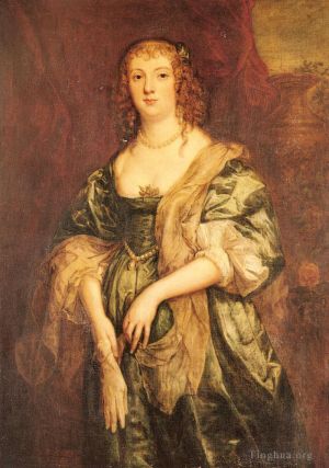 Artist Anthony van Dyck's Work - Portrait Of Anne Carr Countess Of Bedford