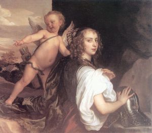 Artist Anthony van Dyck's Work - Portrait of a Girl as Erminia Accompanied by Cupid