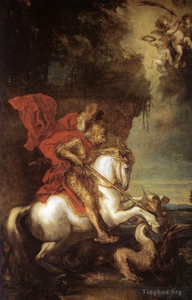 Anthony van Dyck Oil Painting - St George and the Dragon