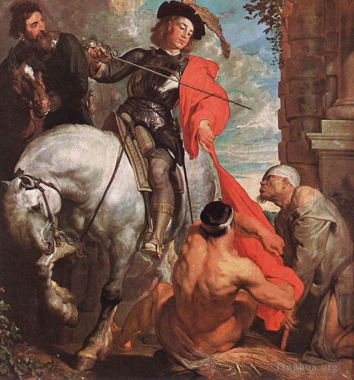Anthony van Dyck Oil Painting - St Martin Dividing his Cloak