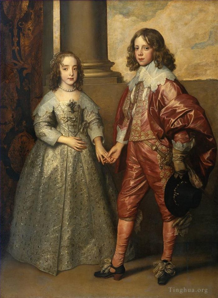 Anthony van Dyck Oil Painting - William II Prince of Orange and Princess Henrietta Mary Stuart