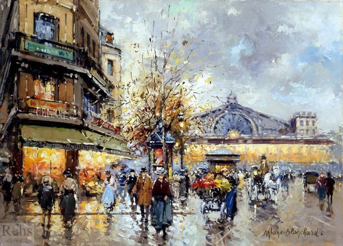 Antoine Blanchard Oil Painting - Gare de lest 1