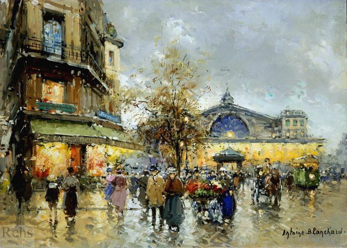 Antoine Blanchard Oil Painting - Gare de lest 2