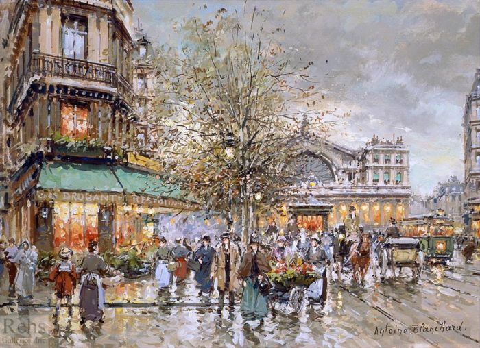 Antoine Blanchard Oil Painting - Gare de lest